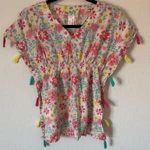 Cat & Jack Floral Print Swim Coverup with Tassels